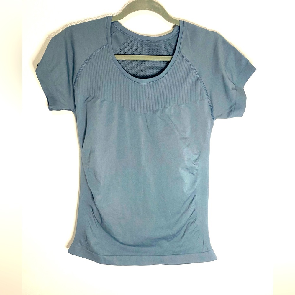 Z by Zella Teal Seamless Nylon Workout Tee Size Large
